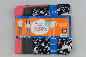 Members Mark 3pack Girls Favorite Leggings 10/12 Unicorn Print, Grey, Rose Sand - Picture 1 of 5