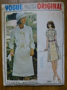 Vintage 70er Jahre VOGUE PARIS 2827 PIERRE BALMAIN MISSES' KLEID - 34" GRÖSSE 12 NÄHMUSTER - Bild 1 von 2