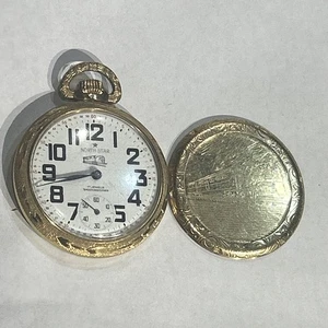Vintage North Star Pocket Watch w/Railroad Train - 17 Jewels - Winds And Runs! - Picture 1 of 16
