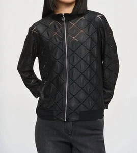 Joseph Ribkoff ladder lace trim bomber jacket size 8 (UK 10) - Picture 1 of 4