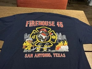 T-shirt manica corta San Antonio vigili del fuoco caserma dei pompieri 45 blu navy - large - Foto 1 di 14