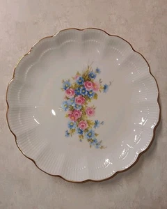 AK Kaiser Bone China Romantica Saucer 6.75" W Germany Floral Gold Rim Scalloped - Picture 1 of 6