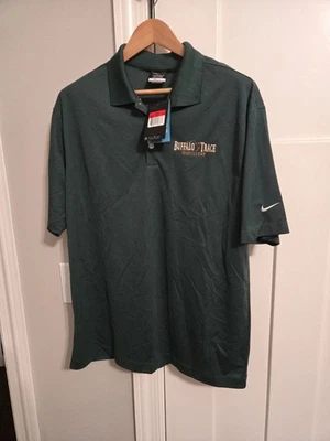 NUEVA NIKE Polo Camisa de Golf Buffalo Trace Destilería Whisky Dri Fit Verde L Logo Foto 1 de 4