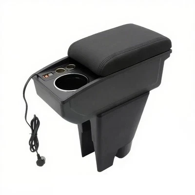 Armrest Box For Peugeot 107 With 2 USB Fast Charging Ports + Cigarette Lighter - Изображение 1 из 4