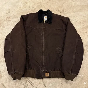Carhartt J14 DKB Santa Fe Jacket Mens 2XL TALL Dark Brown Faded Distressed - Picture 1 of 8