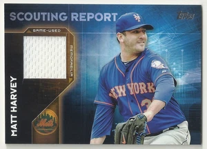2016 TOPPS BASEBALL - MATT HARVEY - SCOUTING REPORT RELIC - METS  SRR-MH - Picture 1 of 1