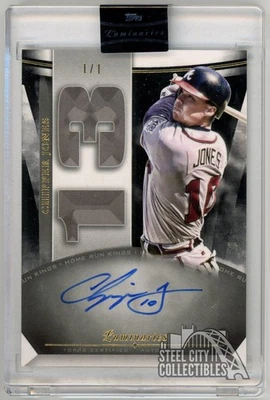Chipper Jones 2021 Topps Luminaries Home Run Kings Autograph Card #HRK-CJ 1/1 - Image 1 of 2