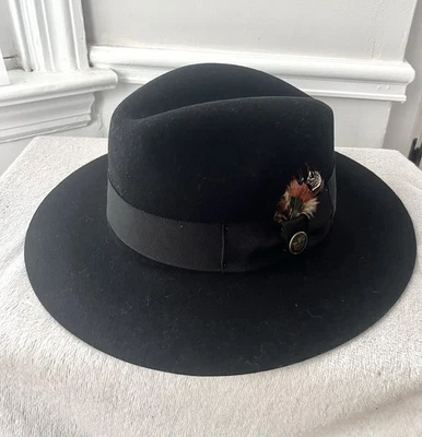 Sombrero para hombre Goorin Bros Country Line Fedora de fieltro de lana negro WPL 5923 - grande Foto 1 de 4