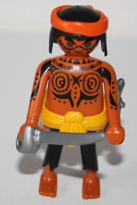 PLAYMOBIL 5137 70493 PIRATE TATOUE BANDANA ORANGE BARQUE PIRATE REQUIN MARTEAU - Photo 1/2