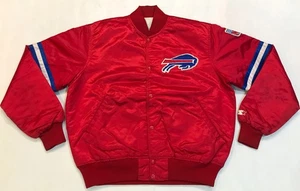 Chaqueta de bombardero satinada vintage Starter NFL Buffalo Bills talla L roja EE. UU. cosida acolchada - Imagen 1 de 14