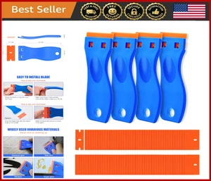 Plastic Razor Blade Scraper Set, 120 Blades, Label & Adhesive Remover Tool - Picture 1 of 6