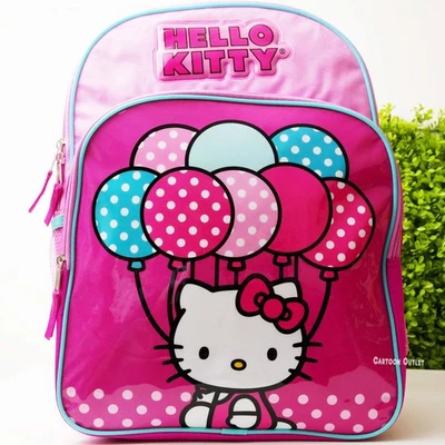 Sanrio Hello Kitty 16" Pink School Backpack with Front Pocket Balloons Trending - Image 1 of 4