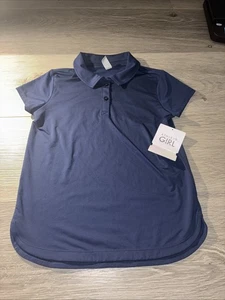 NEW Athleta Girl large Navy School Day Polo Lightweight Breathable UPF 50 - Picture 1 of 12