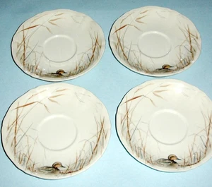 Gien Sologne SET/4 Breakfast Saucer SET/4 (or Tidbit Plates) Duck Motif 7" New - Picture 1 of 4