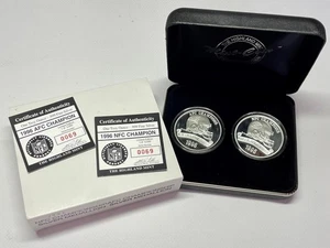 AFC NFC CHAMPION 1996, NE PATRIOTS, GB PACKERS .999 FINE SILVER ROUNDS - Bild 1 von 11