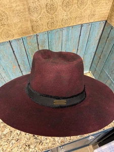 American Hat Makers Western Style Filz Fedora in Bordeaux Pflaume Größe M - Bild 1 von 5