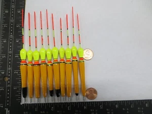10 NUEVOS FLOTADORES DESLIZANTES DE MADERA / BOBBERS PANFISH PESCA EN HIELO SIN CONGELACIÓN EN LÍNEA B201 - Imagen 1 de 4