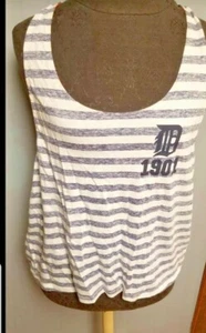 Ladies Victoria Secret Detroit Tigers Tank Top Shirt Blue Strip MEDIUM FREE Ship - Picture 1 of 4