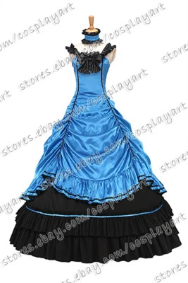 Mujeres Victoriano Gótico Sin Mangas Brocado Baile de graduación Vestido de Noche Encaje Vestido Foto 1 de 4