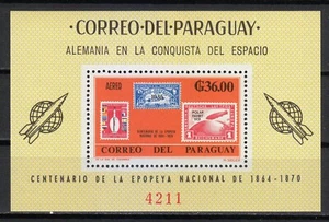 Paraguay 1966 MNH Mi Block 83 Sc 950a German Contributors in Space Research ** - Picture 1 of 2