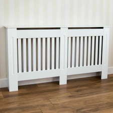 Chelsea Radiator Cover Modern Style White MDF Wood Grill - Size XL