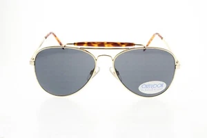 New Vintage Bausch & Lomb Outlook Aviator Sunglasses Gold Tortoiseshell - Picture 1 of 8