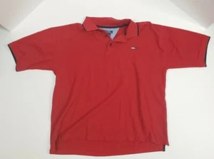 Tommy Hilfiger Mens Polo Shirt Red 100% Cotton Short Sleeve Collar Casual L H13 - Picture 1 of 3