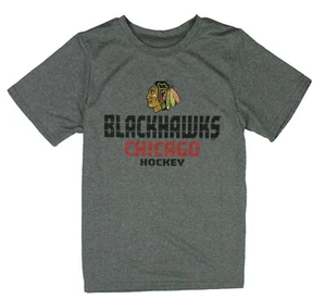 NHL Hockey Kids / Youth Chicago Blackhawks Short Sleeve T-Shirt - Grey - Picture 1 of 2