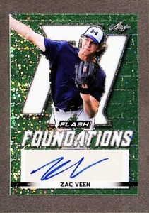 2020 Leaf Flash Foundations #FF2-ZV1 Zac Veen Green Auto /25