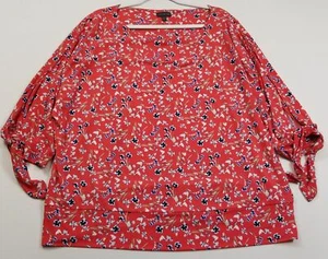 The Limited Top Women 2X Plus Floral ¾ Slit Sleeves Stretch Jersey Spring Summer - Picture 1 of 13