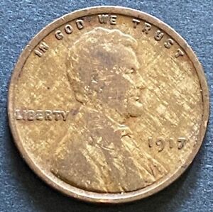 1917 wheat cent error, WOODY, improper alloy mix on both sides. 151