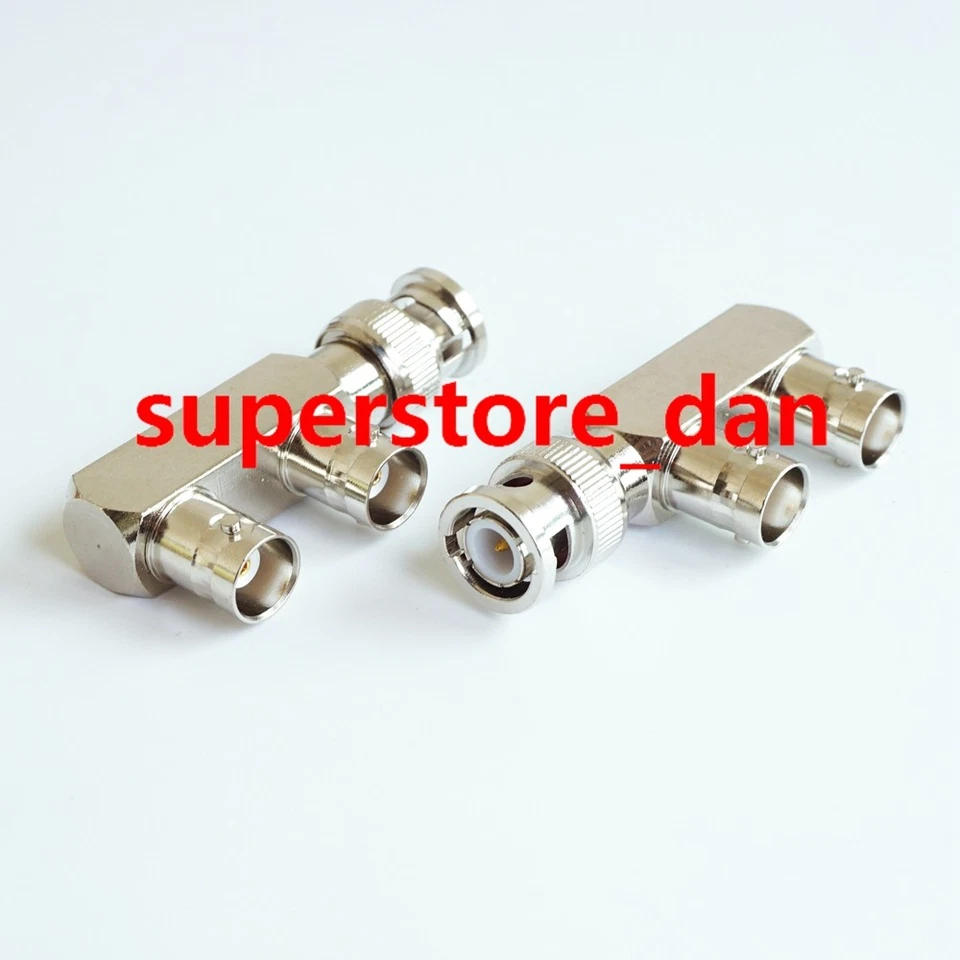 1X BNC Male to TWO 2 BNC Female Splitter 3 Way F Triple RF Adapter Connector - Image 1 of 1