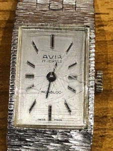 Vintage Rare Swiss Avia 17 Jewels Incabloc Mechanical Ladies Bracelet Watch-16mm - Picture 1 of 8
