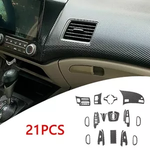 A SET 3D Carbon Fiber Pattern Car Interior-Decals Trim For Honda Civic 2006-2011 - Bild 1 von 6