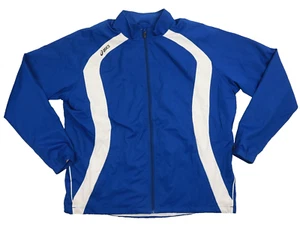 Vintage Asics Jacket Mens Blue Run Track Windbreaker Size XL - Picture 1 of 5