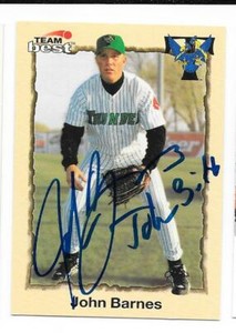 JOHN BARNES 1998 TEAM BEST AUTOGRAPHED SIGNED # 54 MICHIGAN BATTLE CATS RED SOX 