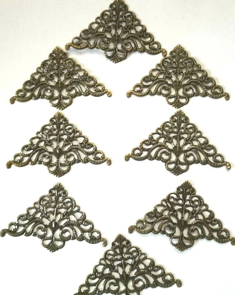 CraftbuddyUS 3 pulgadas 10 piezas Antiguo Latón Filigrana Metal Esquina Decorativa, Hágalo Usted Mismo Foto 1 de 2