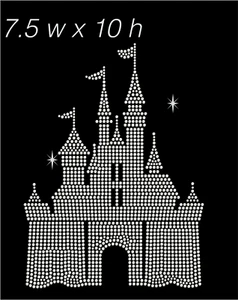 Rhinestone Disney Castle iron on , rhinestone transfer applique bling patch - Picture 1 of 1