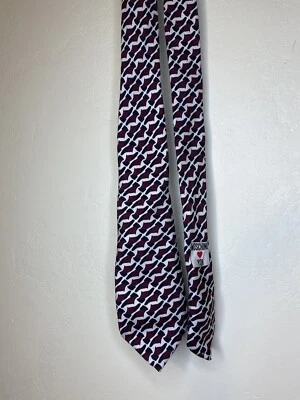 ZAPATOS LOVE MOSCHINO HOMBRE CORBATA 100% SEDA CREMA NEGRO BORGOÑA HECHOS EN ITALIA Foto 1 de 4