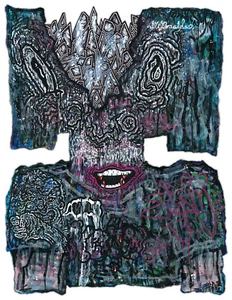 Original Justin Aerni 2019 painting outsider contemporary art TREACHEROUS SNARL - Picture 1 of 1