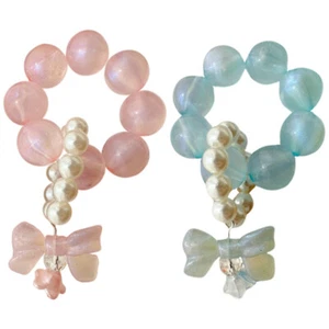 2 Pcs Mobile Phone Key Cellphone Charm Beaded Wrist Strap - Zdjęcie 1 z 12