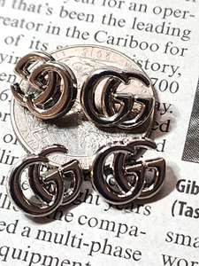 Gucci buttons TINY 12 mm SILVER 4 pcs - Picture 1 of 4