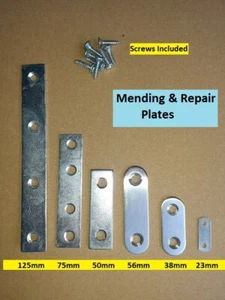 Reparaturplatten gerade & flache Befestigung Verbindungshalterungen - MIT SCHRAUBEN - Bild 1 von 13