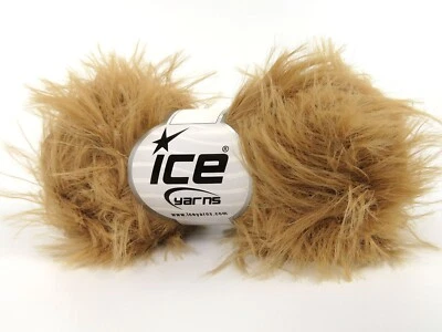 Milky Brown Faux Feather Eyelash 82201 Ice Yarns Long Eyelash Yarn 50gr 109yds - Image 1 of 3