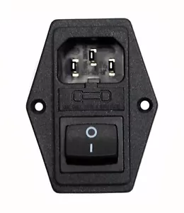 2pc IEC 3P AC Inlet Socket JR-101-1FR2-02 10A 250V + Switch * JR-101-1FR JEC - Picture 1 of 5
