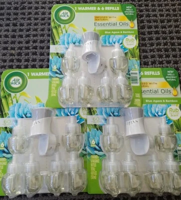 Leer - 3 aceites esenciales Air Wick azul agave y bambú (1 calentador y 6 recargas/paquete) Foto 1 de 4