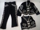 Original Black Felt w/ White Piping Mexican Charro Costume Set for Young Boy