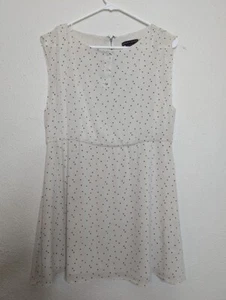 Alice & Olivia Small Employed Black White Dress Lined Chiffon Silk Polka Dot - Picture 1 of 5