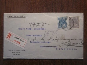 1919 PAÍSES BAJOS REG AMSTERDAM CUBIERTA a SUECIA - Imagen 1 de 2