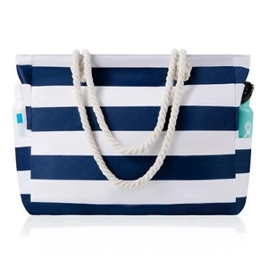 Beach Bags for Women - Large Beach Tote Bag Waterproof Sandproof with Zipper - Picture 1 of 7